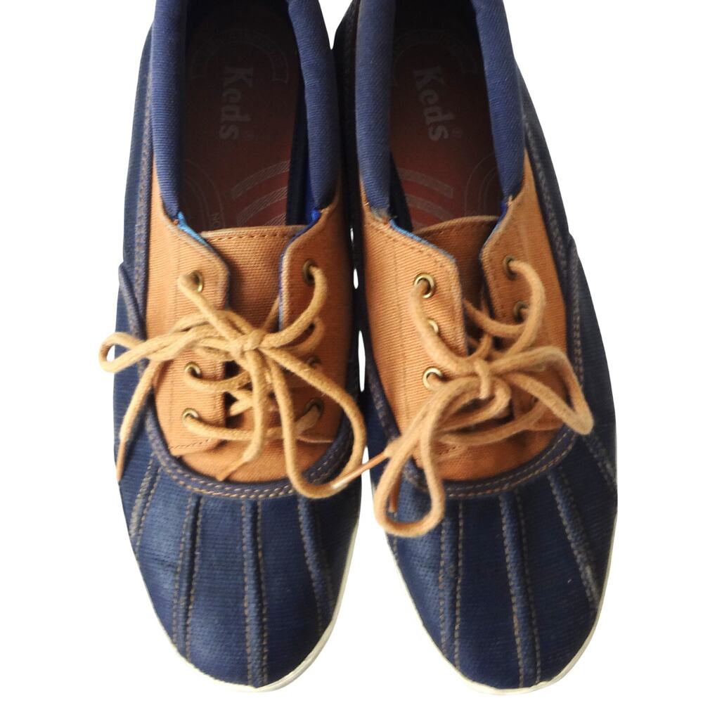 Keds Champ Duckie Sneaker Low top Canvas Duck Casual Womens 8 Blue Tan